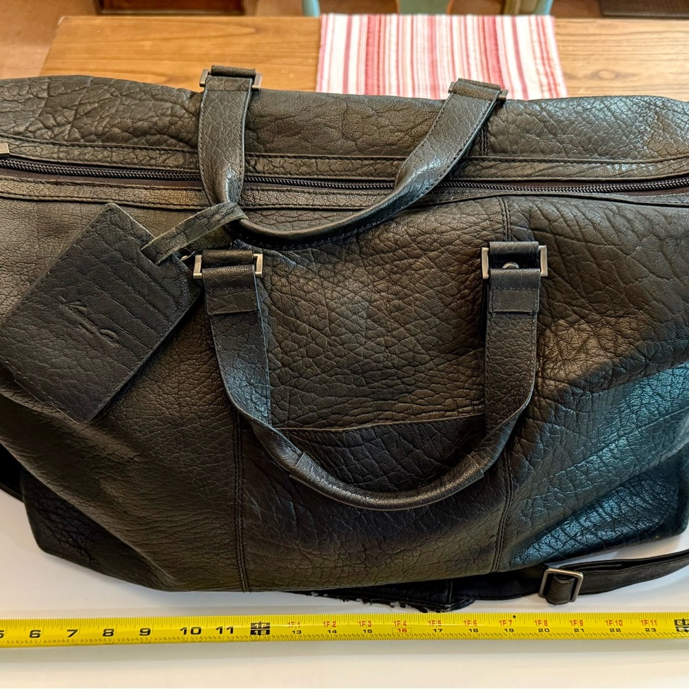Men's Black Leather Travel Bag Kenneth Cole